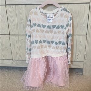 Pink Heart Pattern Dress 4T